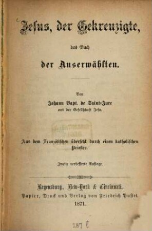 Jesus, der Gekreuzigte, das Buch der Auserwählten