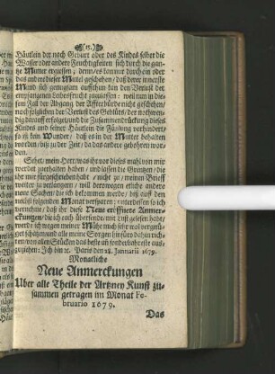 Neue Anmerckungen [...] Februario 1679.