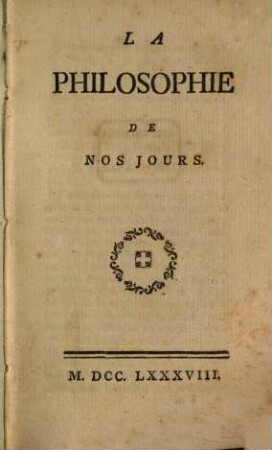 Philosophie de nos jours