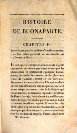 Histoire de Napoléon Buonaparte, depuis sa naissance, en 1769, jusqu'à sa translation à l'île Sainte-Hélène, en 1815. 4