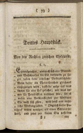 Drittes Hauptstück. Von den Rechten zwischen Eheleuten.
