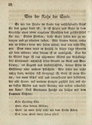 Von der Ruhe der Seele