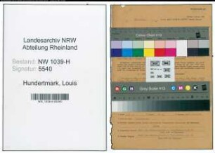 Entnazifizierung Louis Hundertmark , geb. 30.04.1890 (Postbeamter)