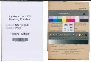 Entnazifizierung Wilhelm Ropertz , geb. 14.08.1896 (Lehrer)