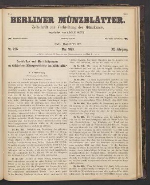 No. 225. Mai 1899