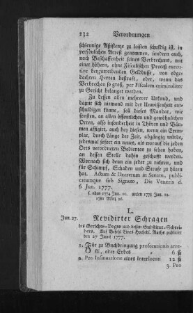 L. Revidirter Schragen