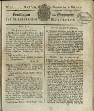 No. 37, Sonnabend den 8. May 1813
