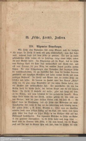 III. Fische, Krebse, Austern