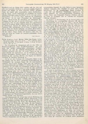 421-423 [Rezension] Holm-Nielsen, Svend, Hodayot
