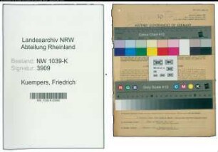 Entnazifizierung Friedrich Kuempers , geb. 30.03.1893 (Geschaeftsfuehrer)
