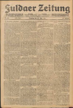 Ausgabe vom Dienstag, den 30. Juni 1914.