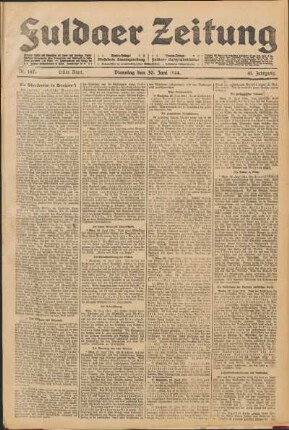 Ausgabe vom Dienstag, den 30. Juni 1914.