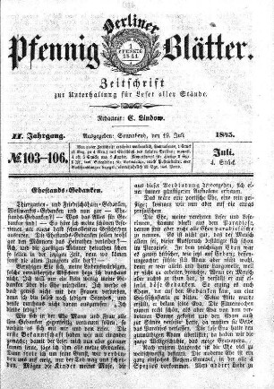 No. 103-106, Sonnabend, den 19.Juli