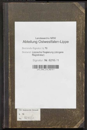 Vorstellungslisten des Aushebungsbezirks Lemgo, Band 6
