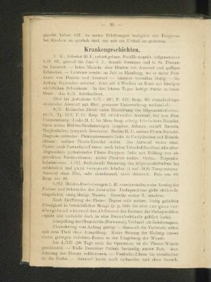 Krankengeschichten.