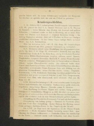 Krankengeschichten.