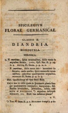 Spicilegivm Florae Germanicae. Pars prior : Cvm Tabvlis Aeneis