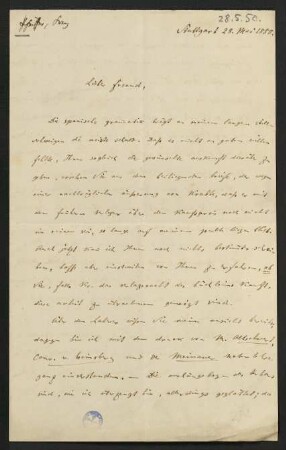 Brief vom 28. Mai 1850