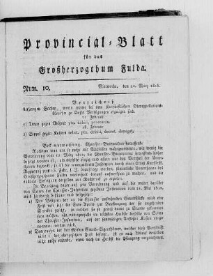 Num. 10, Ausgabe vom 11. März 1818