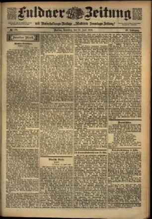 Zweite Ausgabe vom Samstag, den 16. Juni 1900.