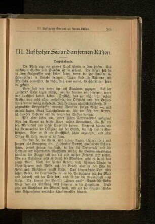 III. Auf hoher See und an fernen Küsten.