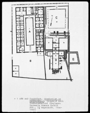 Frankfurt, Praetorium in Heddernheim (Grundriss nach Grabungsfund)