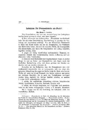 Lehrplan für Formenkunde als Fach