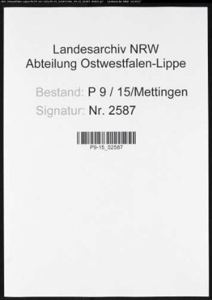 Sterberegister Standesamt Mettingen