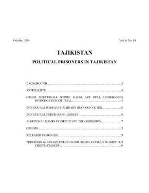 Political prisoners in Tajikistan