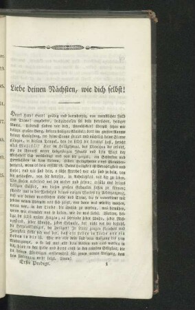 Liebe deinen Nächsten, wie dich selbst!