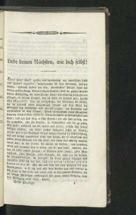Liebe deinen Nächsten, wie dich selbst!