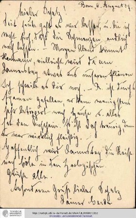 Postkarte vom 06.08.1907
