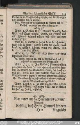 49. Frag. Was nutzet uns die Himmelfahrt Christi?