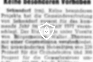 Keine besonderen Vorhaben