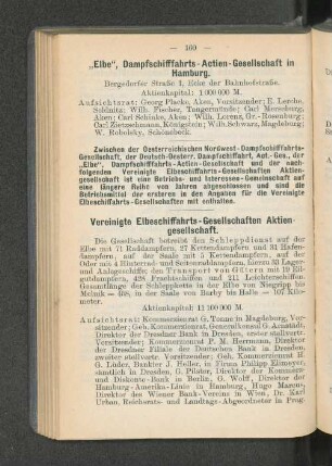 Vereinigte Elbeschiffahrts-Gesellschaften Aktien-gesellschaft.