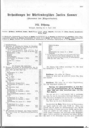 162. Sitzung, Stuttgart, 3.4.1909