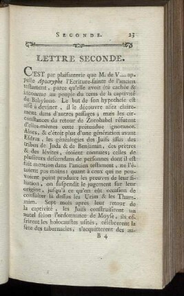 Lettre Seconde
