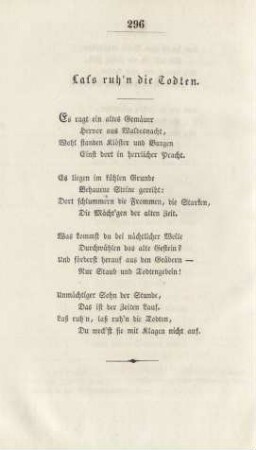 Lass ruh'n die Todten