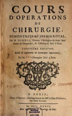 Cours d'operations de chirurgie