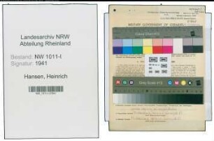 Entnazifizierung Heinrich Hansen , geb. 09.03.1901 (Versicherungsangestellter)