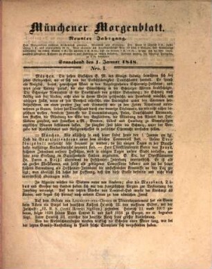 Münchener Morgenblatt. 1848, Nr. 1 - 6