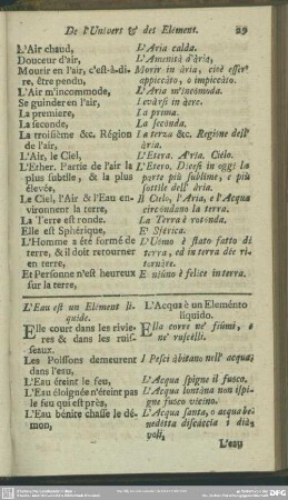 L'Eau est un Elément liquide