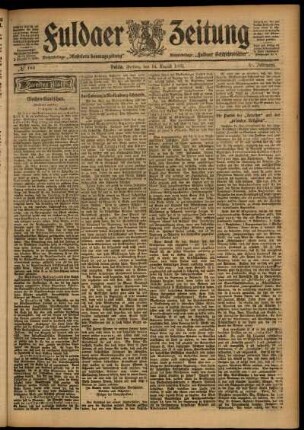 Zweite Ausgabe vom Freitag, den 14. August 1903.