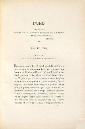 Leonis XIII Pontificis Maximi Acta, Vol. 5