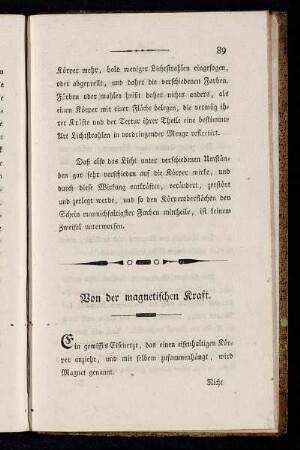 Von der magnetischen Kraft.