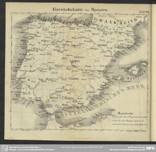 Eisenbahnkarte von Spanien