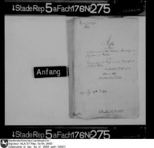 Klagesache des Zollverwalters Otto Wilhelm Benning als Zollpächter in Verden gegen Bürgermeister und Rat sowie Bürgerschaft der Stadt Verden wegen Zollfreiheit