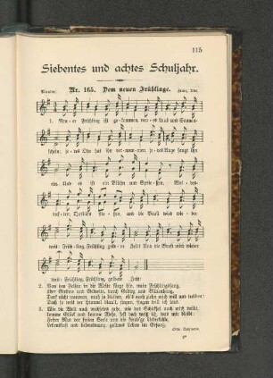 Siebentes und achtes Schuljahr. [Nr. 165. Dem neuen Frühlinge. - Nr. 235. Das Amen.]