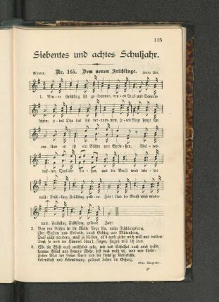Siebentes und achtes Schuljahr. [Nr. 165. Dem neuen Frühlinge. - Nr. 235. Das Amen.]