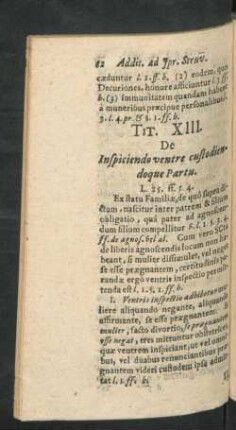 Tit. XIII. De Inspiciendo ventre custodiendoque Partu